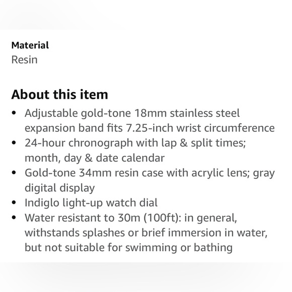 Timex Gold T80 34mm Watch with Digital Display and Retro Design - Picture 5 of 5